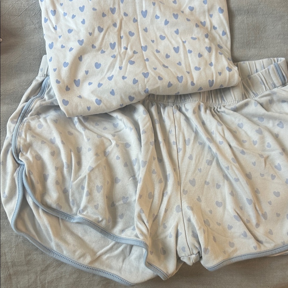 Lake Pajamas Light Blue Heart Pajamas - Picture 3 of 4